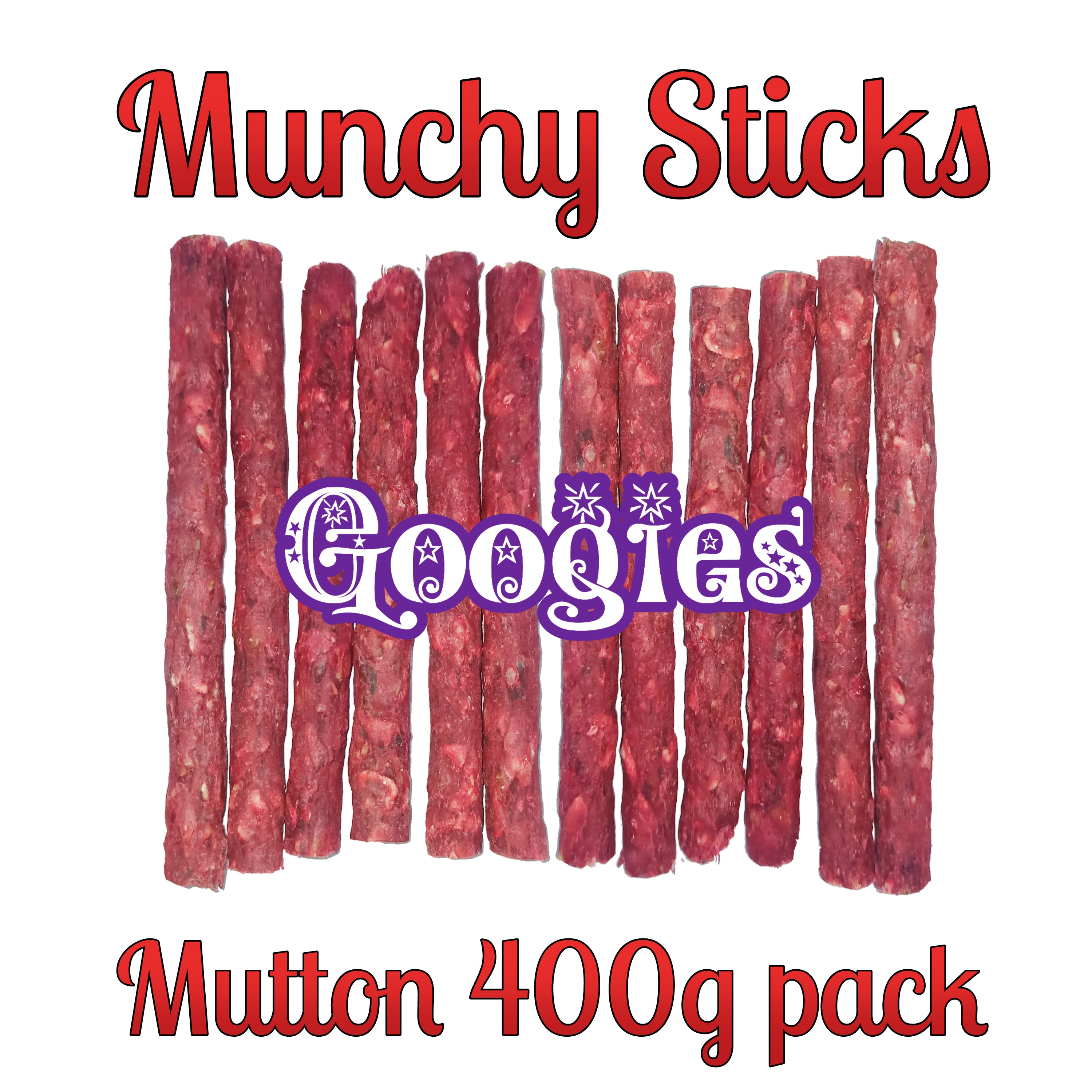 Googies Munchy Sticks Mutton pack of 400g Dog Treats