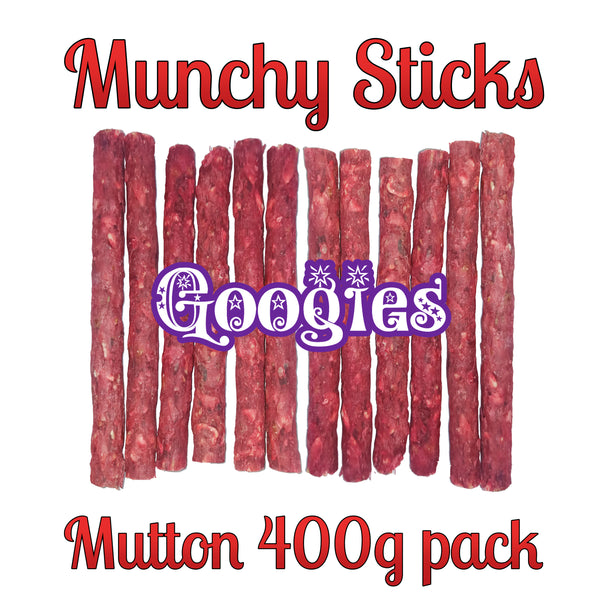 Googies Munchy Sticks Mutton pack of 400g Dog Treats
