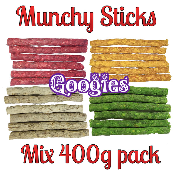 Googies Munchy Sticks Mix pack of 400g Dog Treats