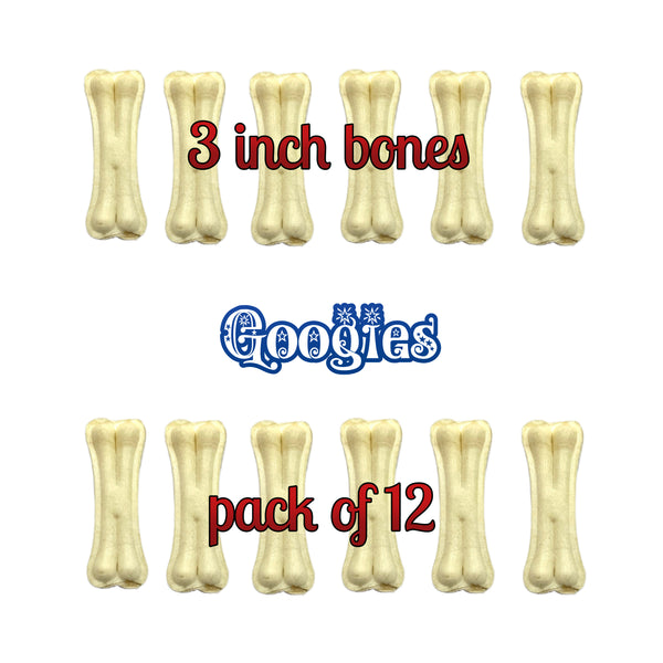Googies Dog Chew Bones 3 inch pack of 12