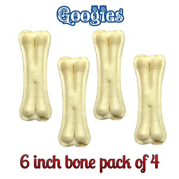 Googies Dog Chew Bones 6 inch Pack of 4